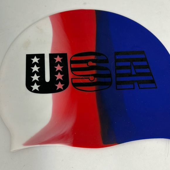 Multi color USA swim cap - Picture 1 of 2